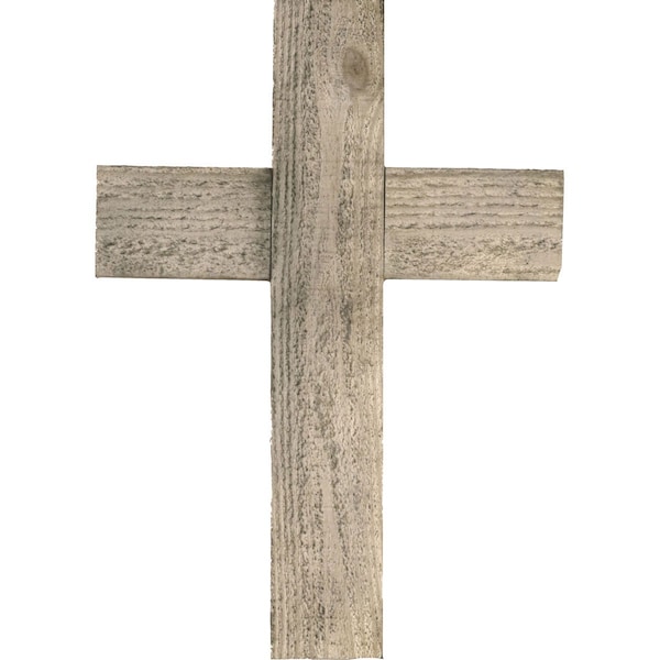 Ekena Millwork 16"W x 24"H x 3/4"D Vintage Farmhouse Cross, Barnwood Decor Collection, Chalk Dust White DECR016X024X0750CRSWH - main